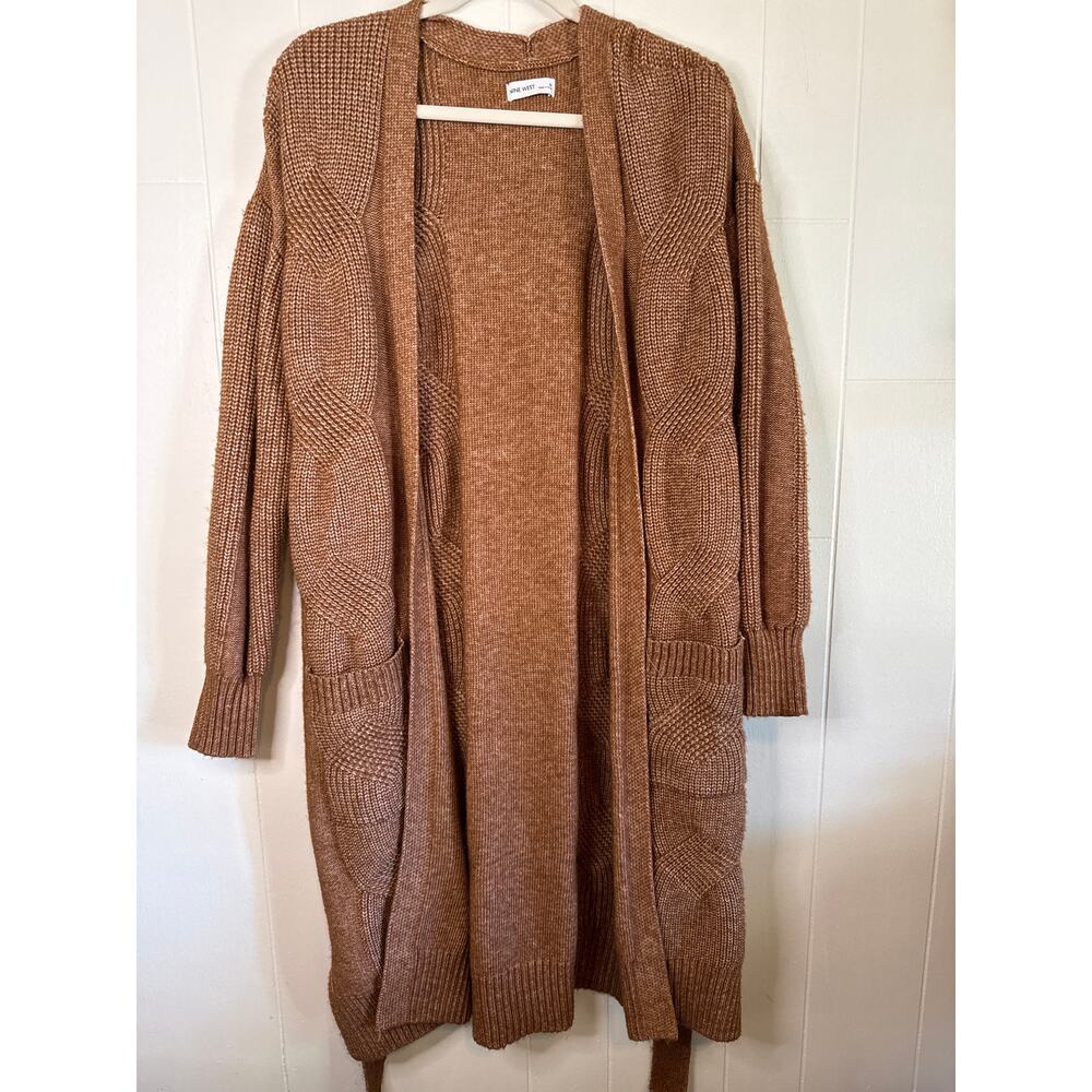 Nine West long tie waist sweater rust medium
